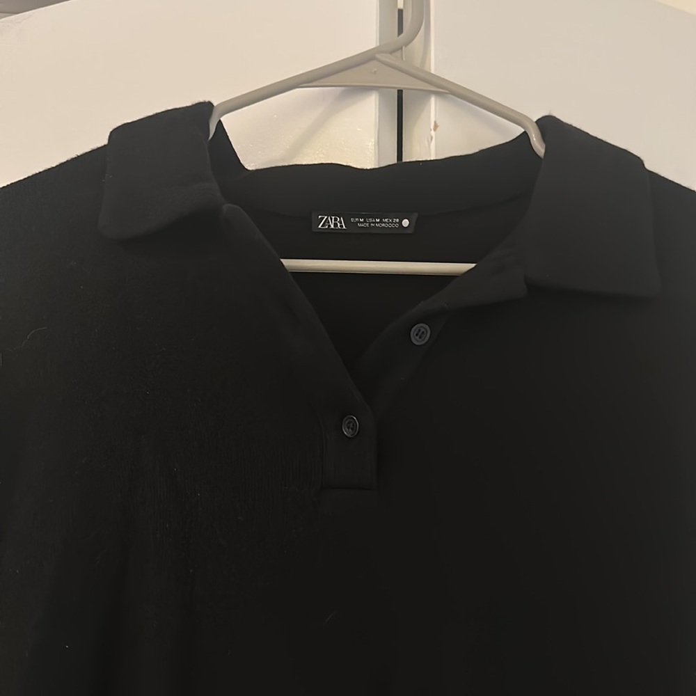 Soft black long sleeve collared shirt